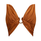 Andrea Iyamah GIA crop top in burnt orange, stylish sleeveless top with a fitted design and vibrant color.