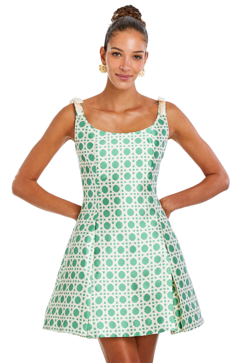 GILLIAN MINI DRESS IN SOLIHIYA GREEN - CULT MIA