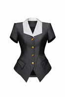 Jenny K Tran GILVAN blazer jacket displayed on a hanger, showcasing tailored fit and classic design in a professional setting.