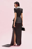 Jenny K Tran Gilvan blazer jacket displayed on a hanger, featuring a tailored fit and classic design in neutral fabric.