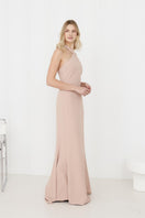 GISEL dusty rose off-shoulder long evening maxi dress by UNDRESS, flowing fabric and elegant design for formal occasions