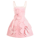 Pink Cult Mia X Happy Clothing Anahi fit and flare mini dress displayed on a hanger.