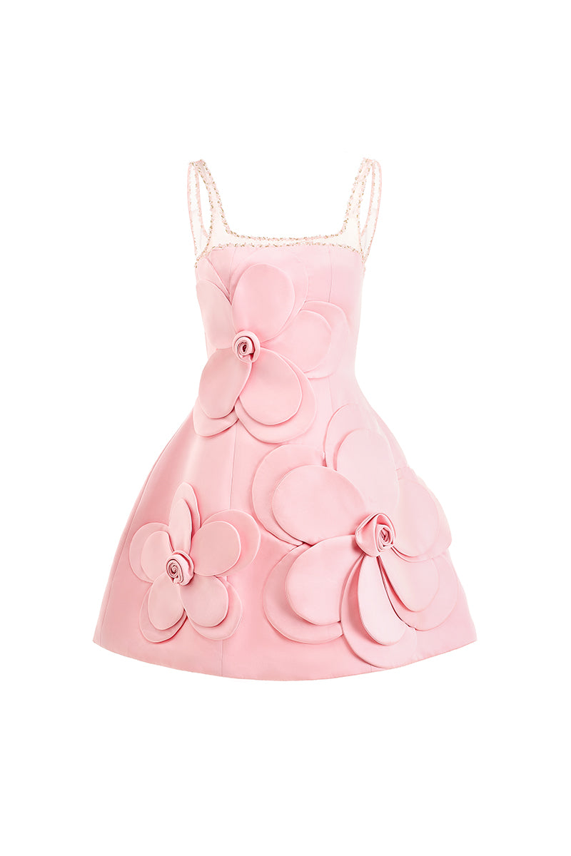 CULT MIA X HAPPY CLOTHING ANAHI FIT AND FLARE MINI DRESS IN PINK - CULT MIA
