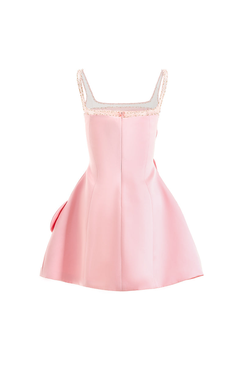 CULT MIA X HAPPY CLOTHING ANAHI FIT AND FLARE MINI DRESS IN PINK - CULT MIA