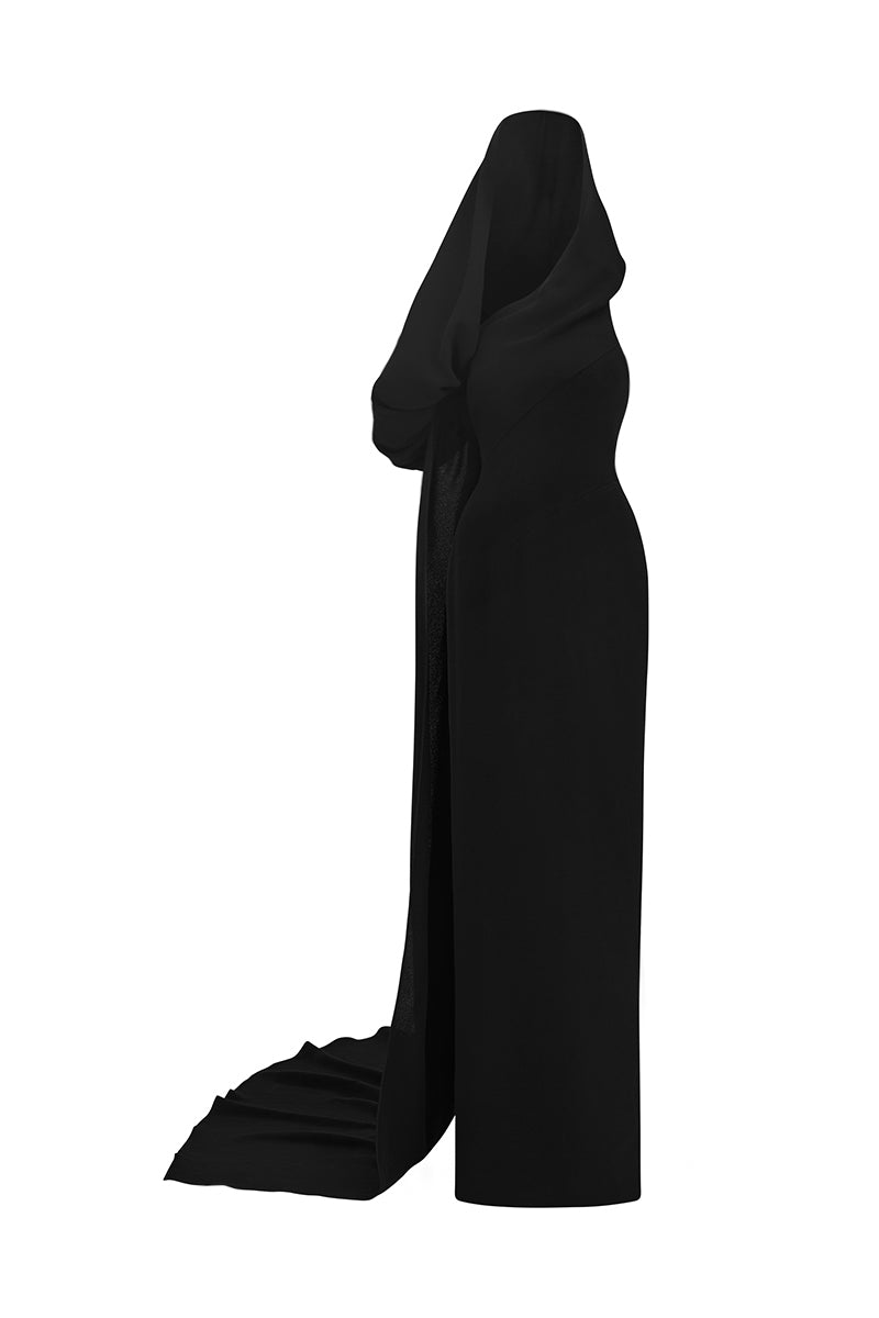 OBSIDIAN ONE-SHOULDER GOWN - CULT MIA