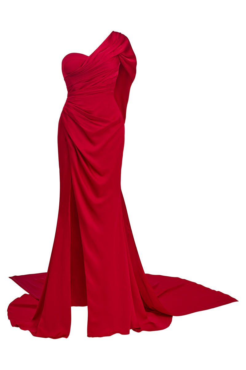 EMBER GLOW ONE-SHOULDER GOWN - CULT MIA