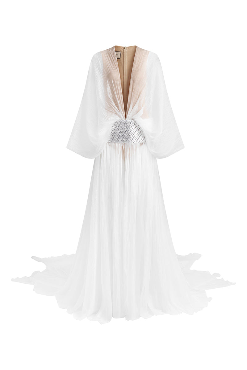 CLOUDY ELEGANT GOWN IN WHITE - CULT MIA
