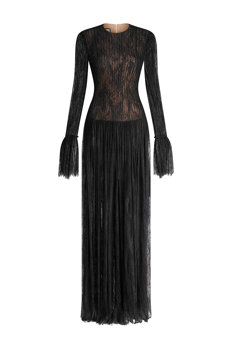 ENIGMA ROSE GOWN IN BLACK - CULT MIA
