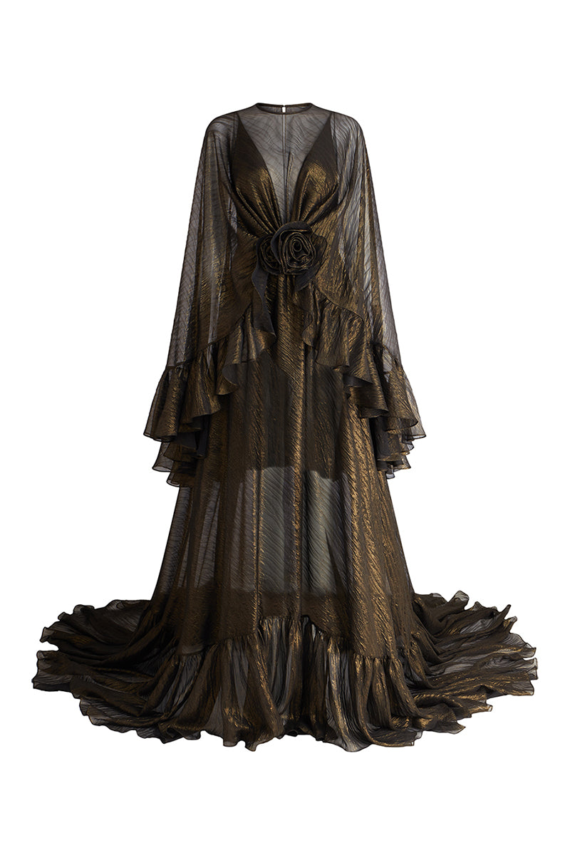 ROSE REVERIE GOWN IN BLACK - CULT MIA
