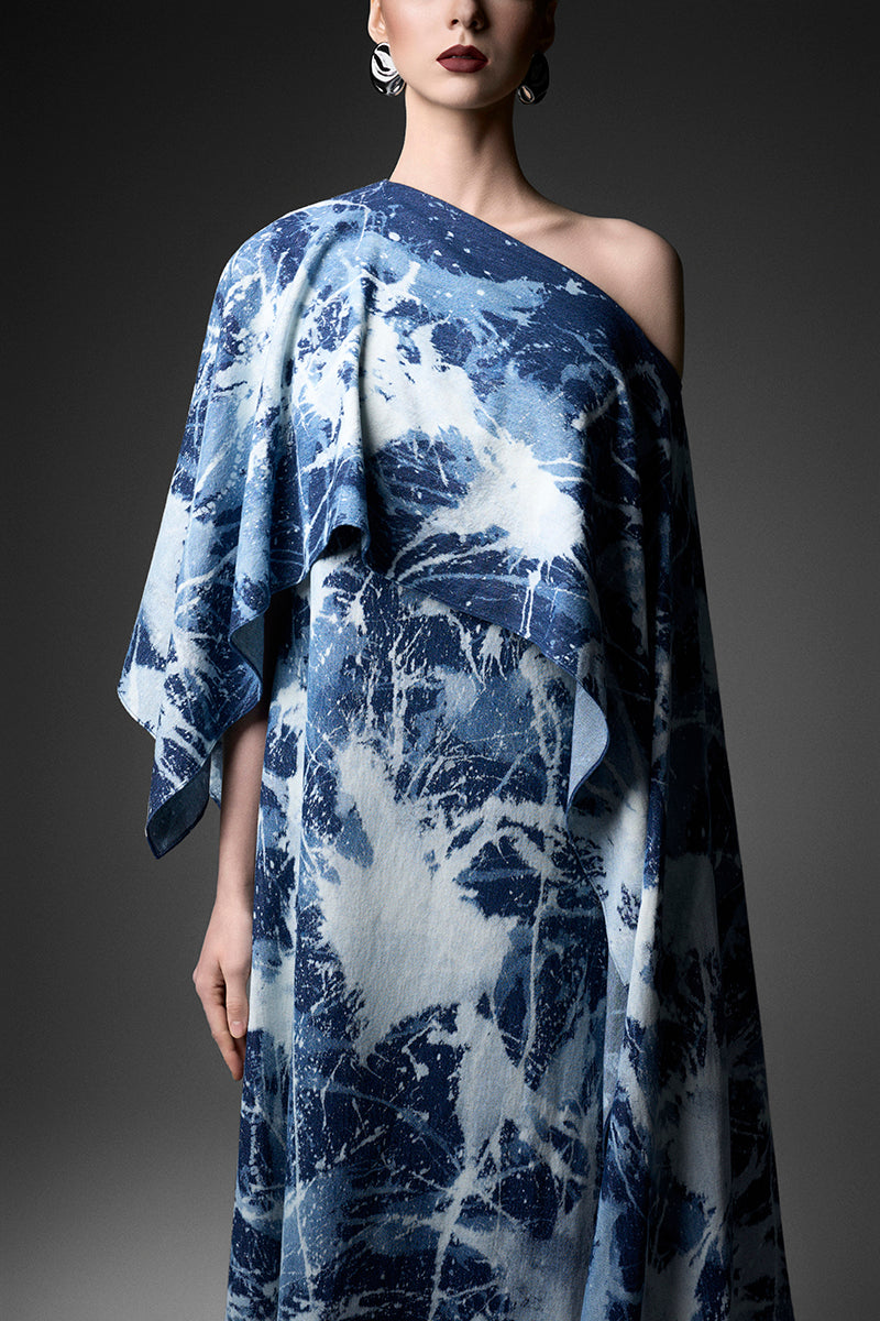 Elegant off-shoulder gown from GVLUX, featuring a flowing design ideal for formal occasions.