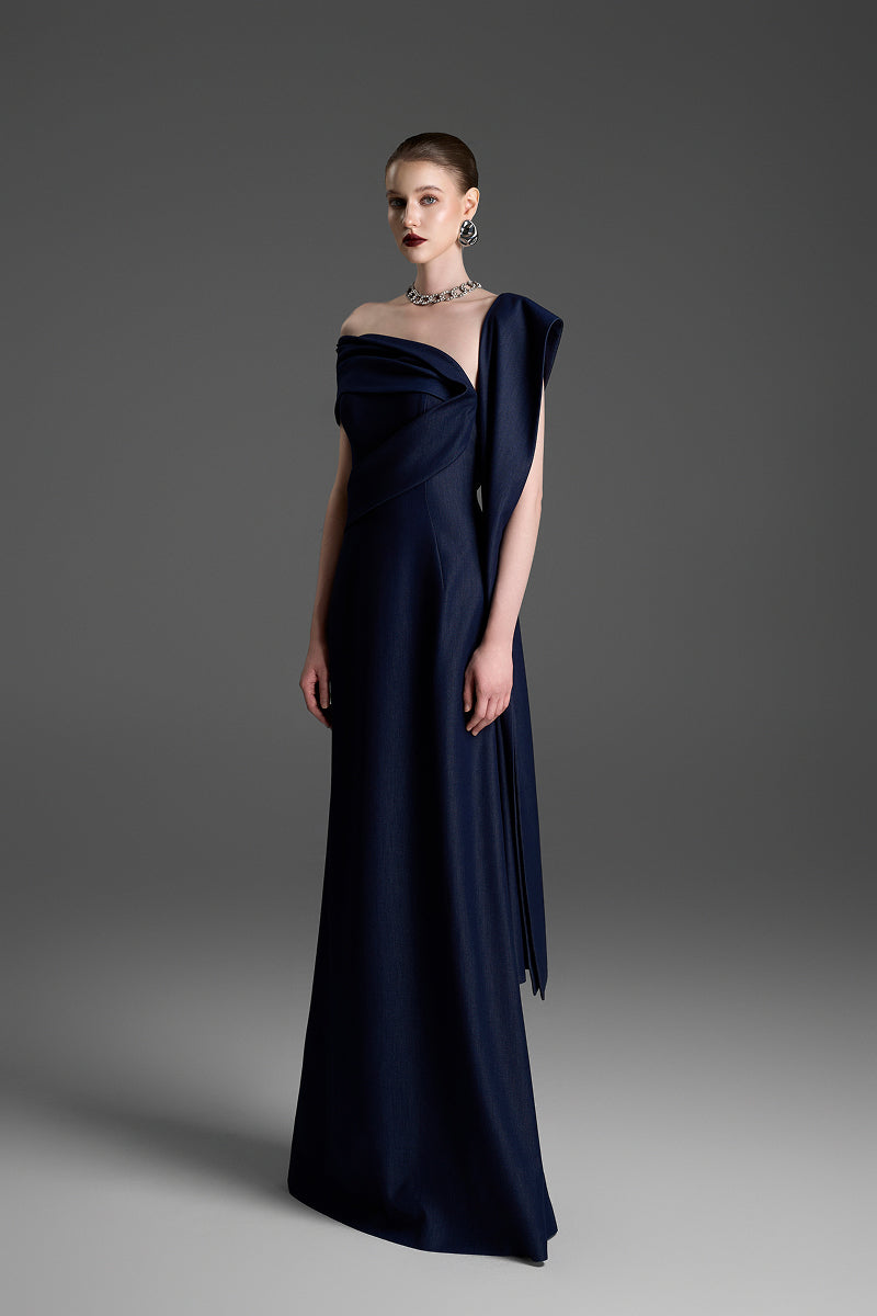 A-LINE DRESS IN DARK BLUE