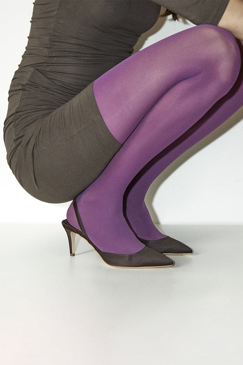 A pair of brown satin Gabriella slingback heels by AERA with pointed toes and elegant design for stylish occasions.