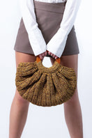 Beige Mara Brazil Gaia top handle bag with structured design and top handles, stylish for everyday carry.