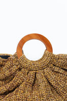 Beige Mara Brazil Gaia top handle bag with sleek design and structured shape, featuring a sturdy top handle and minimalist style.