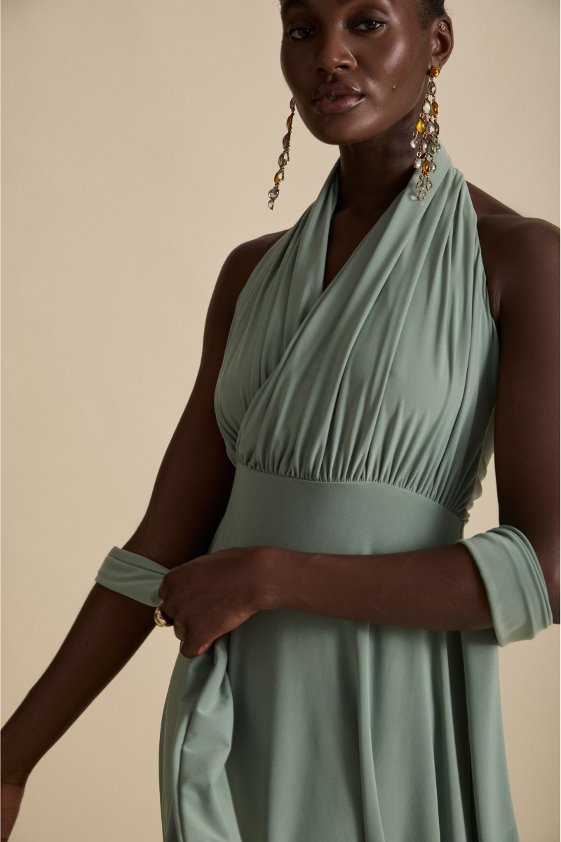 Celestine & Mae GAIA MIDI DRESS IN SMOKE GREEN | Cult Mia Celestine & Mae GAIA MIDI DRESS IN SMOKE GREEN | Cult Mia