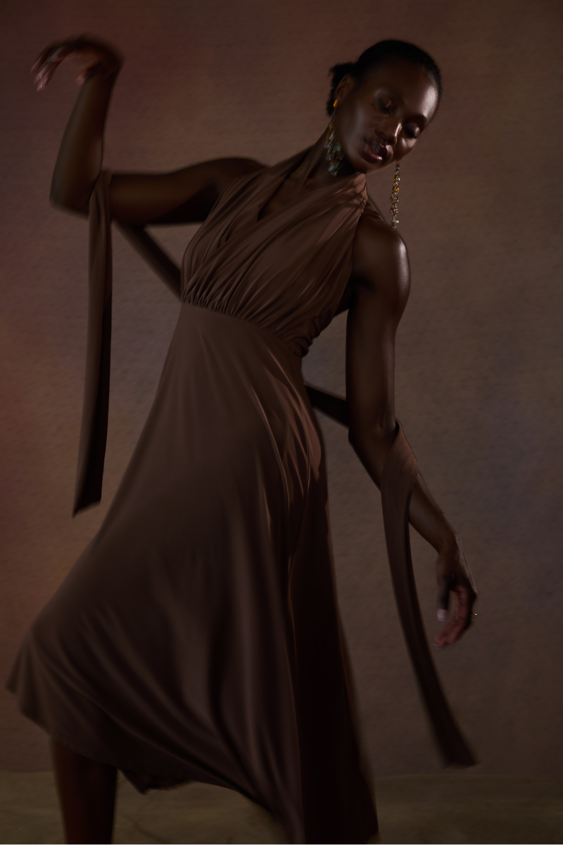 Celestine & Mae GAIA MIDI DRESS IN WOODSMOKE TAN | Cult Mia Celestine & Mae GAIA MIDI DRESS IN WOODSMOKE TAN | Cult Mia