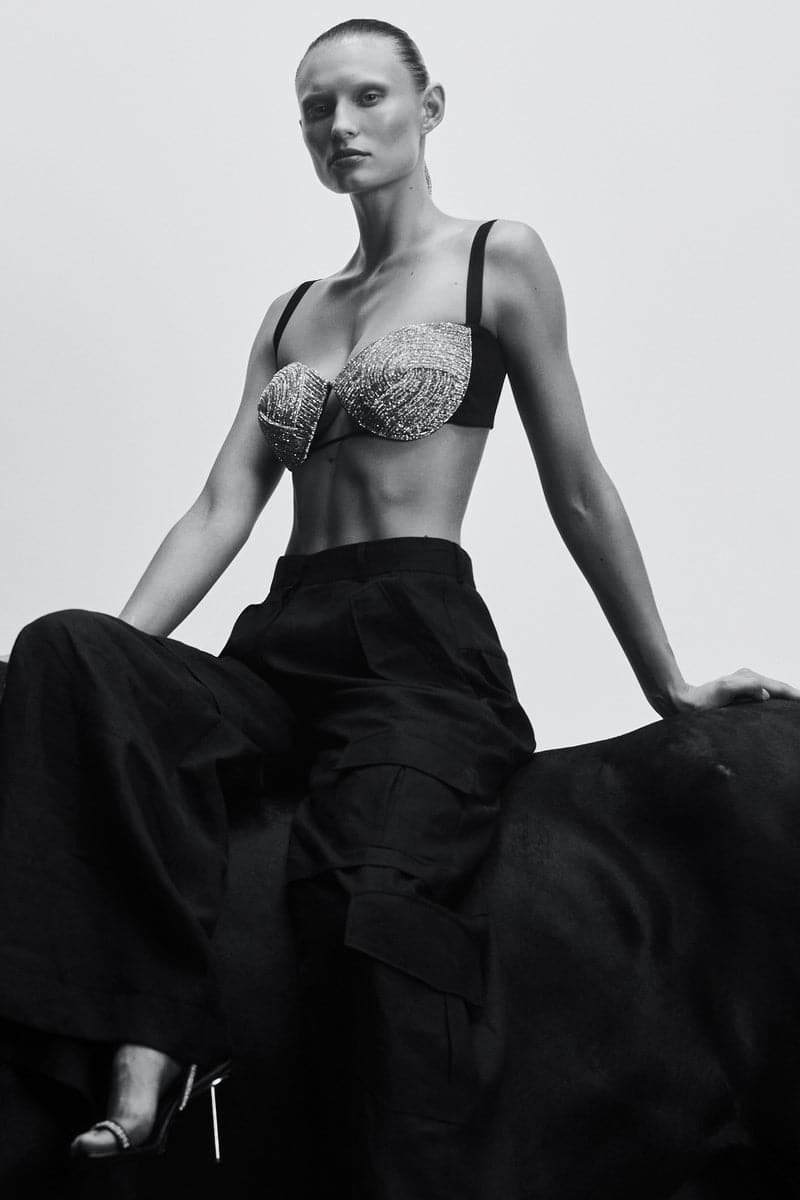 HAND EMBROIDERED CRYSTAL BUSTIER TOP - CULT MIA