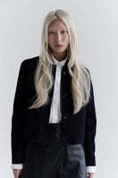 Navy blue Gavea jacket by ZUT featuring a stylish design, front zipper, and comfortable fit, perfect for casual wear.