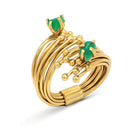 Gold GEO emerald ring by Fenomena featuring a geometric design with a central emerald gemstone set in a stylish gold band.