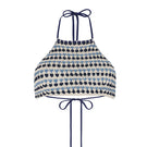 Nelblu Ginni Top Bikini in blue print with adjustable straps, featuring a stylish and comfortable design for swimwear.
