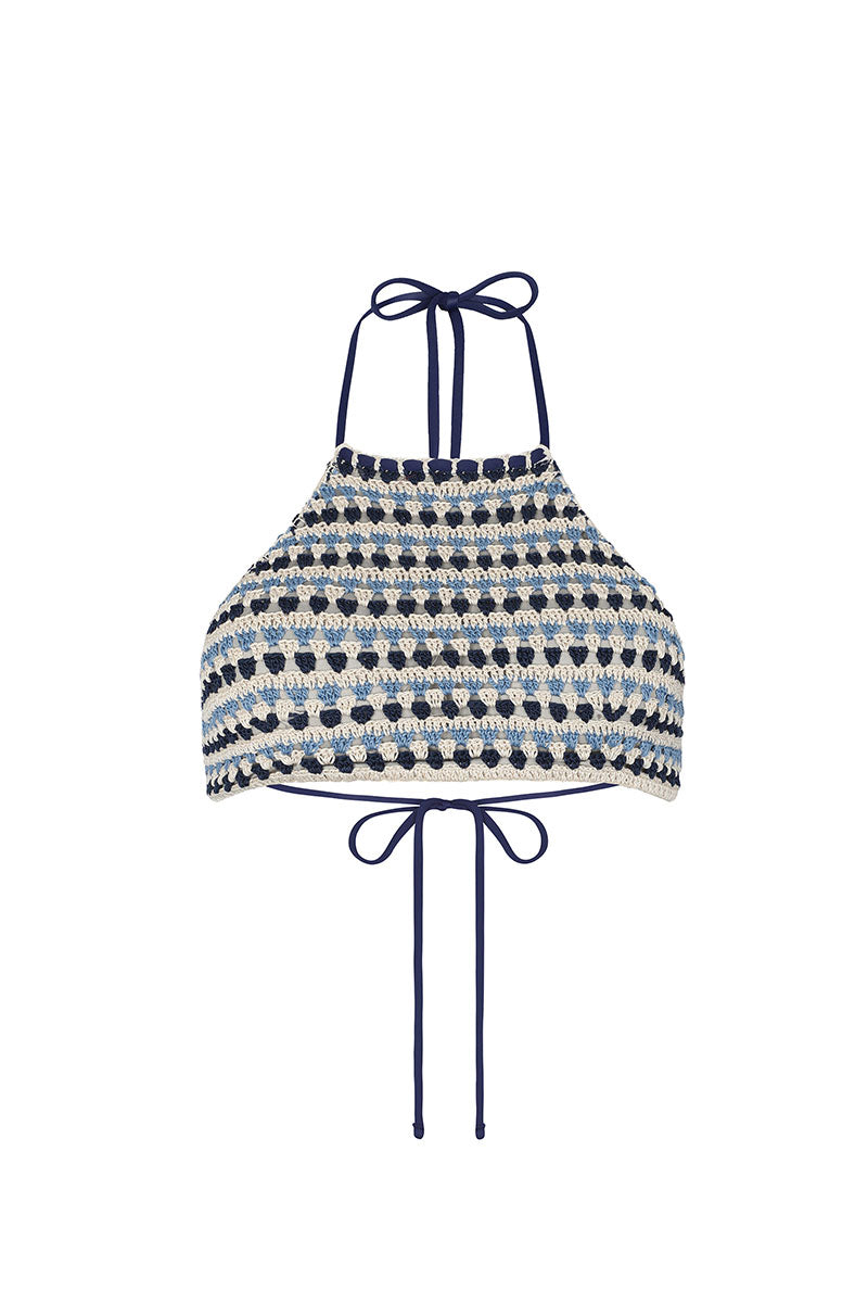 GINNI TOP BIKINI IN PRINT AZUL