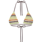 Nelblu LILI top bikini in vibrant orange print with adjustable straps, perfect for beach or poolside swimwear.