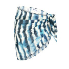 Nelblu mini pareo cover-up with blue print, lightweight fabric and stylish design for beach or poolside wear.