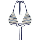 Nelblu LILI print azul bikini top with vibrant blue and white pattern, perfect for summer beachwear.