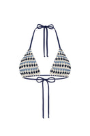 Nelblu LILI print azul bikini top with vibrant blue and white pattern, perfect for summer beachwear.