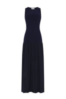 Nelblu Liz blue maxi dress with flowing fabric and sleeveless design, perfect for casual or summer wear.