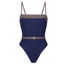 Nelblu Caliz one-piece swimsuit in blue blueberry color, featuring a sleek design with adjustable straps and a fitted silhouette.