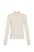Nelblu Kaia beige top, lightweight blouse with soft fabric and relaxed fit, shown on a neutral background.