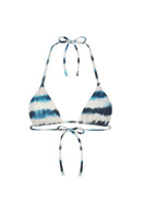 Nelblu SOL top bikini in vibrant blue print, featuring a stylish design perfect for beach or poolside wear.