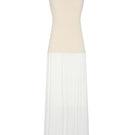 Beige Nelblu Liz maxi dress displayed on a model with flowing fabric and elegant design, perfect for casual or summer wear.