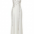 Elegant MASTANI Arini embellished pearl maxi dress with intricate beadwork and a flowing silhouette.