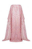 Nur Karaata Palm House maxi dress displayed on ghost mannequin, featuring flowing fabric and tropical-inspired design.