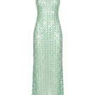 Nur Karaata Coco’s Maxi Dress displayed on ghost mannequin, featuring flowing fabric and elegant design for stylish summer wear.