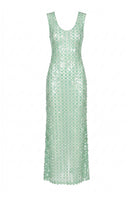 Nur Karaata Coco’s Maxi Dress displayed on ghost mannequin, featuring flowing fabric and elegant design for stylish summer wear.