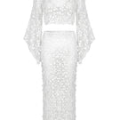 Nur Karaata rosemary co-ord set displayed on ghost mannequin, featuring a stylish top and matching pants in a coordinated design.