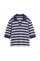 Nelblu Aurora top in print azul, stylish sweater featuring vibrant blue pattern, perfect for casual wear and layering.