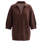 Nelblu Aurora top sweater in warm brown color, featuring soft knit fabric and stylish design, ideal for casual wear.