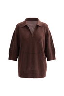 Nelblu Aurora top sweater in warm brown color, featuring soft knit fabric and stylish design, ideal for casual wear.