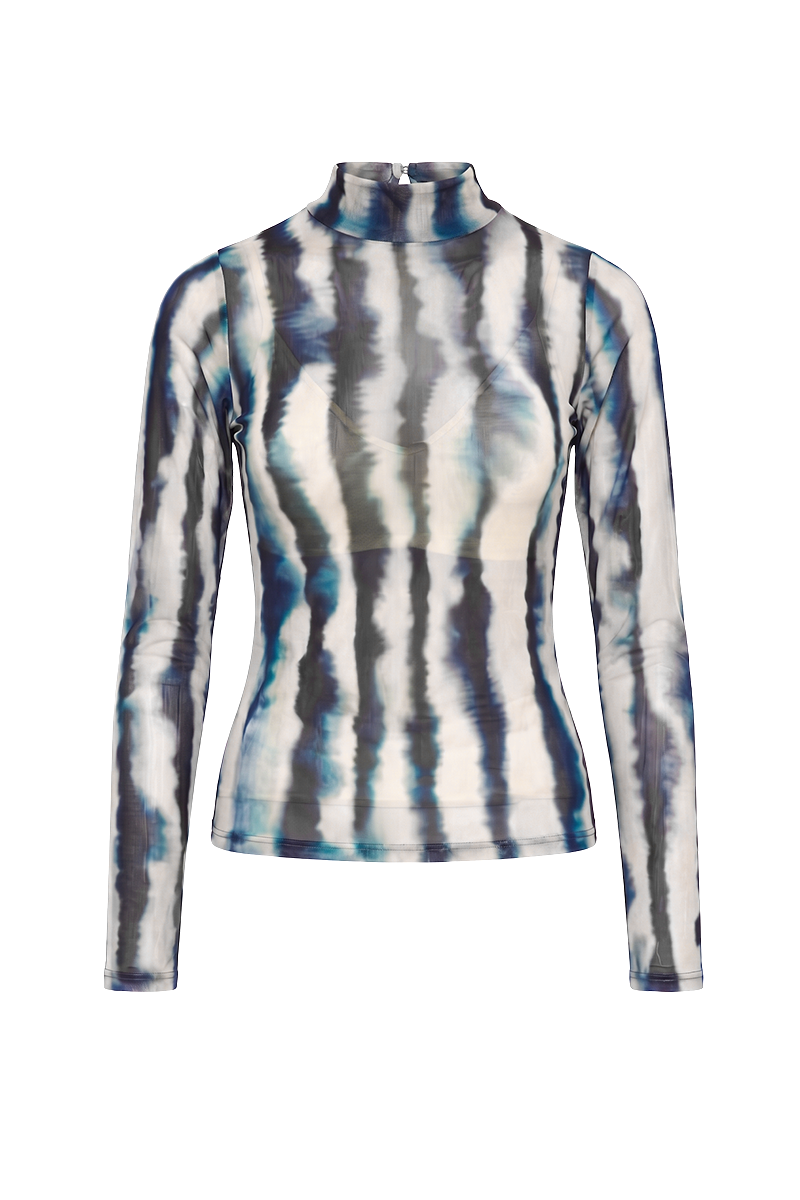 SASSI TOP IN PRINT AZUL