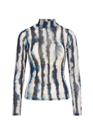 Nelblu SASSI cover-up in blue print, flowy and lightweight, perfect for beach or poolside wear, shown in ghost image.