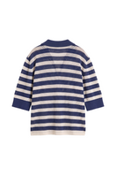 Nelblu Aurora top in print azul sweater with vibrant blue and white pattern, soft fabric, and stylish fit.