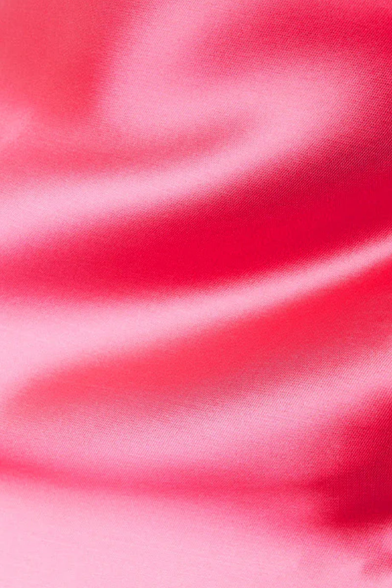 SemSem dégradé duchesse-satin wide-leg pants in hot pink, detailed close-up of the luxurious satin fabric and elegant design.