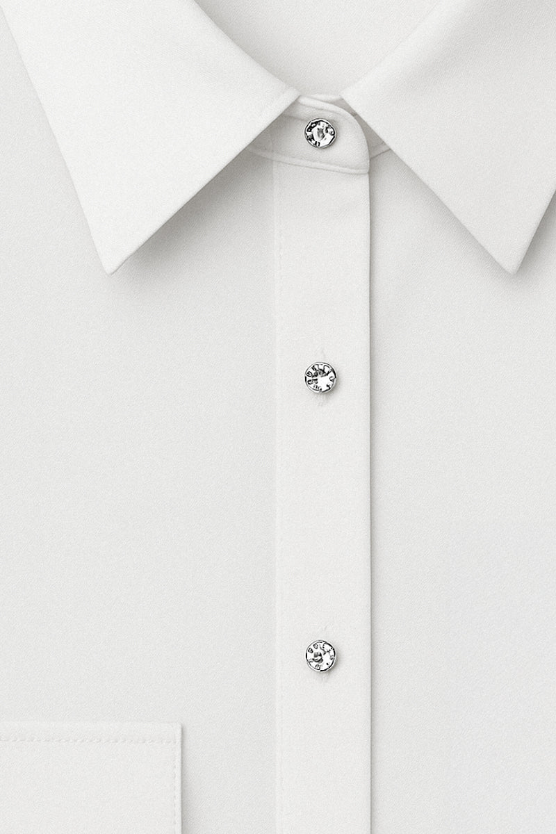 SemSem ASYMMETRIC EGYPTIAN COTTON SHIRT DRESS IN White