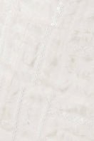 White silk chiffon wide-leg pants with embellishments by SemSem, featuring flowing fabric and decorative details.