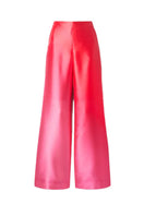 SemSem DÉGRADÉ Duchesse-Satin Wide-Leg Pants in hot pink, front view showing smooth fabric and relaxed fit.