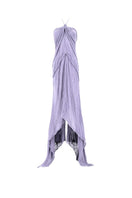 Kasia Kulenty ILYA lilac maxi dress with flowing fabric and elegant design, displayed on a mannequin.